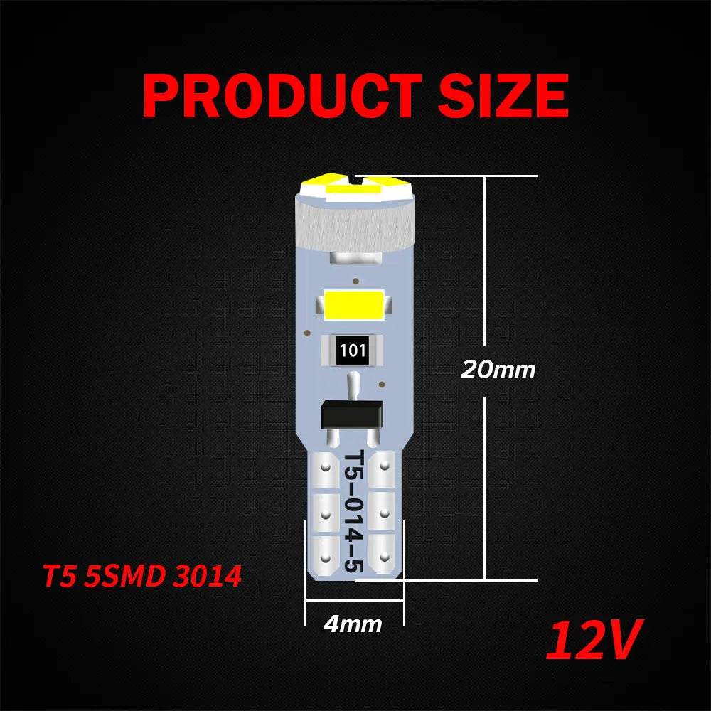 KEIN 10PCS 12V 24V T3 T4.2 T4.7 T5 B8.5D B8.4 B8.4D B8.3 B8.5 T4 509T bX8.4d W3W Led Bulb Instrument Dashboard Car Truck Light