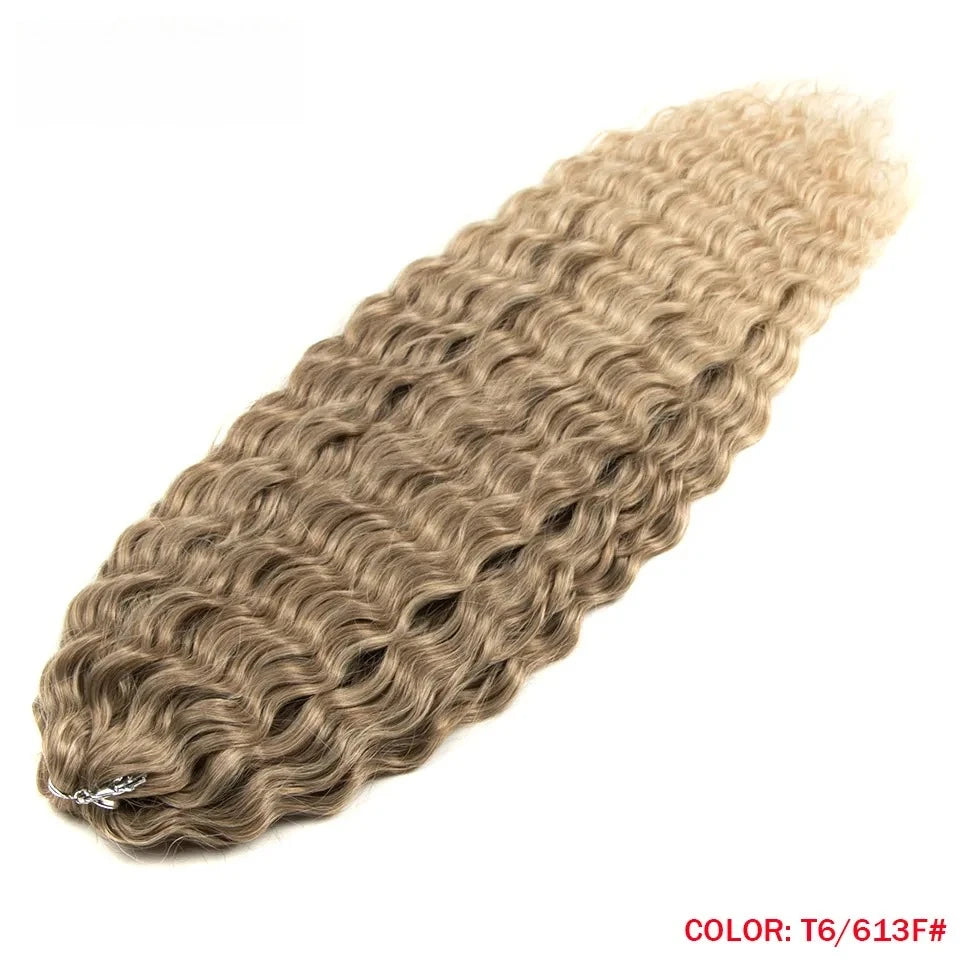 LOVE ME 22 Inch 300g/3pcs Ariel Curl Hair Water Wave Twist Crochet Hair Synthetic Ombre Rainbow Color Braiding Hair Extensions