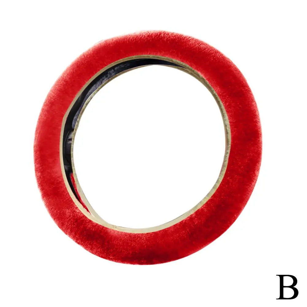 Super Soft Plush Car Steering Wheel Cover Universal Steering-Wheel On Auto The Faux 37/38cm Handlebar Fur Warm K4I7