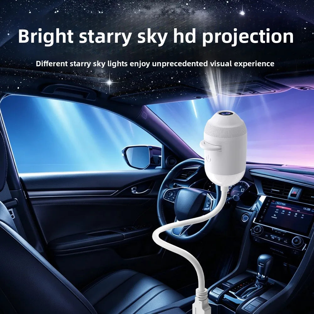 USB Starry Sky Projector Light, Adjustable-Angle Car Ambient Light,Decorative Light for Bedrooms, Living Rooms,and Car Interiors
