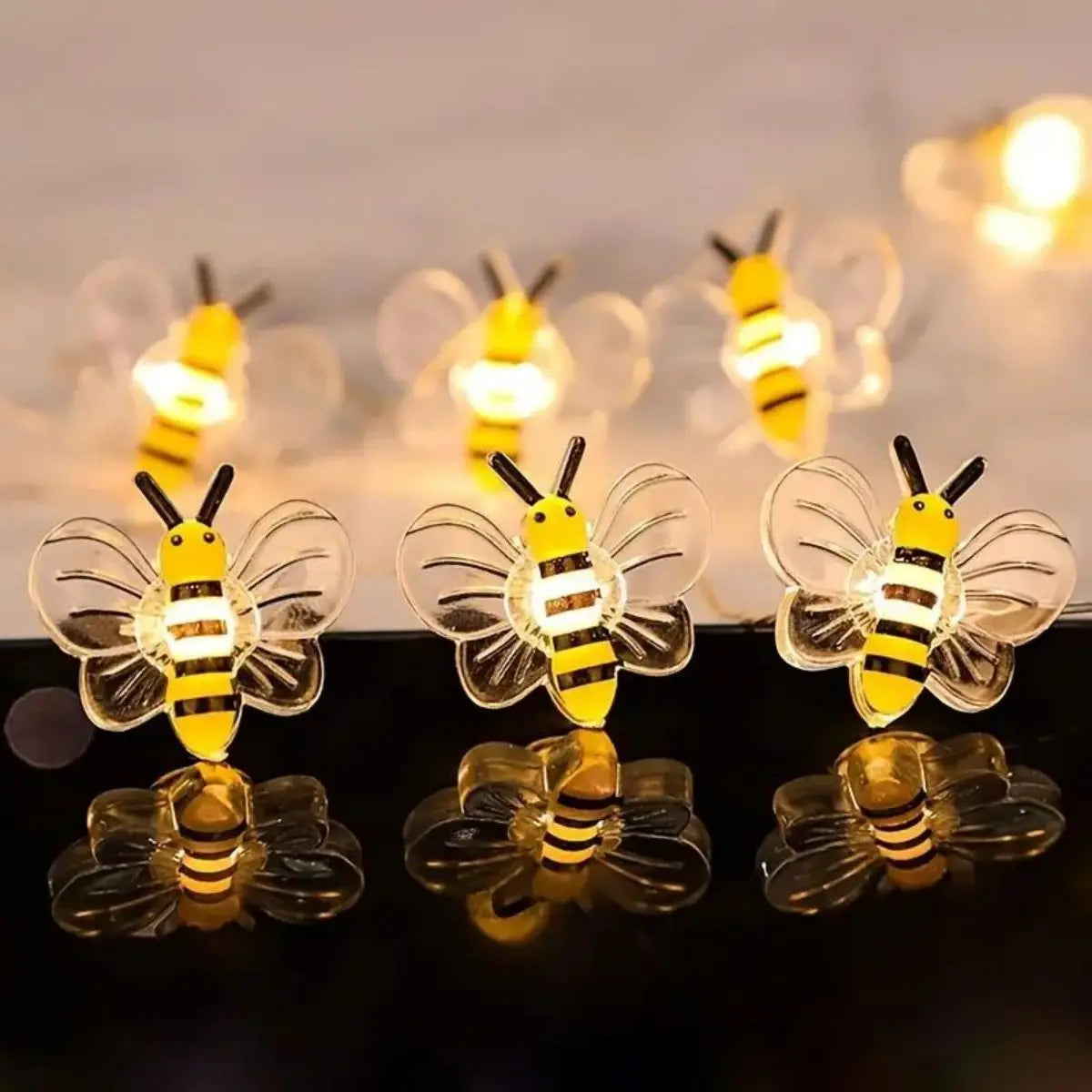 Bee Flower Lights Battery Operated Bee String Lights For Bedroom Plants Patios Party Wedding Xmas Decorative String Lights