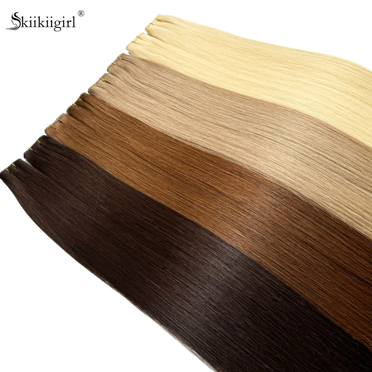 Genius Weft Human Hair Extensions 50G Remy Human Hair Invisible Brazilian Hair Extensions Hair Bundles