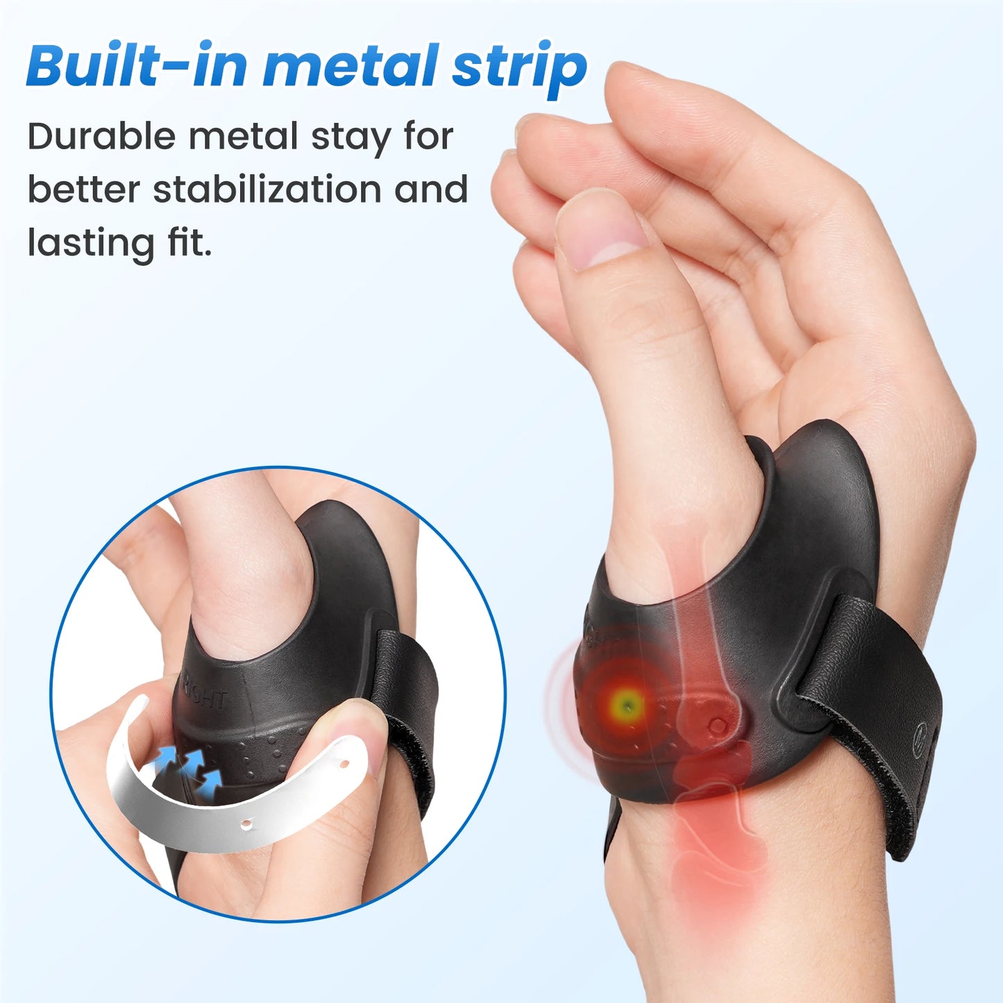 VELPEAU Flexible CMC Thumb Brace for Arthritis Pain and Thumb Base Support, Soft Rubber Thumb CMC Joint Splint for Women Men