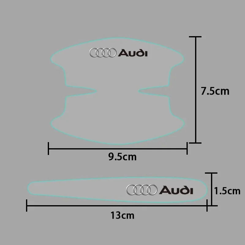 8pcs Car Door Bowl Door Handle Anti Scratch Sticker Auto TPU Transparent Protective Film for Audi A3 A4 A5 A6  A7 A8 Q3 Q5 Q7 S3