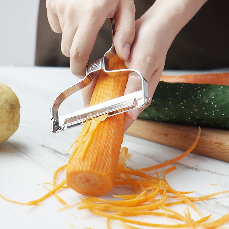 3-in-1 Stainless Steel Peeler with Interchangeable Blades Vegetable Fruit Potato Peeler Slicer Grater Kitchen Tools, Easy Grip