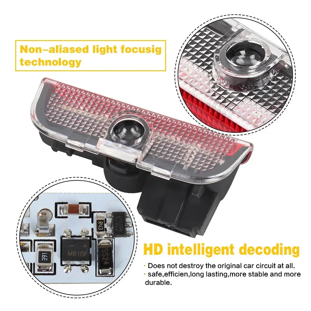 Hot Sale LED Car Door Logo Projector Light Accessories for VW R Golf 5 6 7 GTI GTD GTE CC Passat B6 B7 B8 B9 C6 C7 C8 Tiguan
