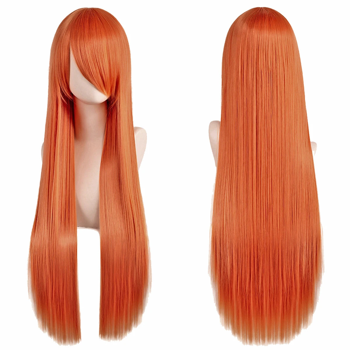 80cm Long Synthetic White Purple Cosplay Wigs Green Hair Straight Silver Wig Pink Hairpiece Lolita Wig with Bangs