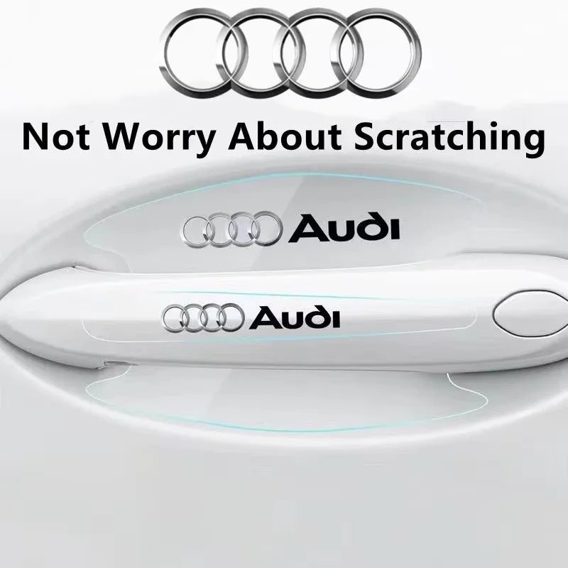 8pcs Car Door Bowl Door Handle Anti Scratch Sticker Auto TPU Transparent Protective Film for Audi A3 A4 A5 A6  A7 A8 Q3 Q5 Q7 S3