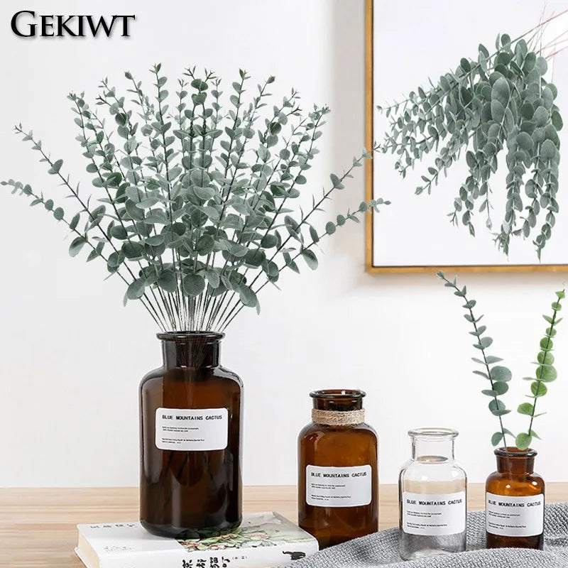 Artificial Eucalyptus Leaves Bouquet Nordic Home Fake Eucalyptus Leaf Wedding Christmas Faux Plants Home Festivals Decor