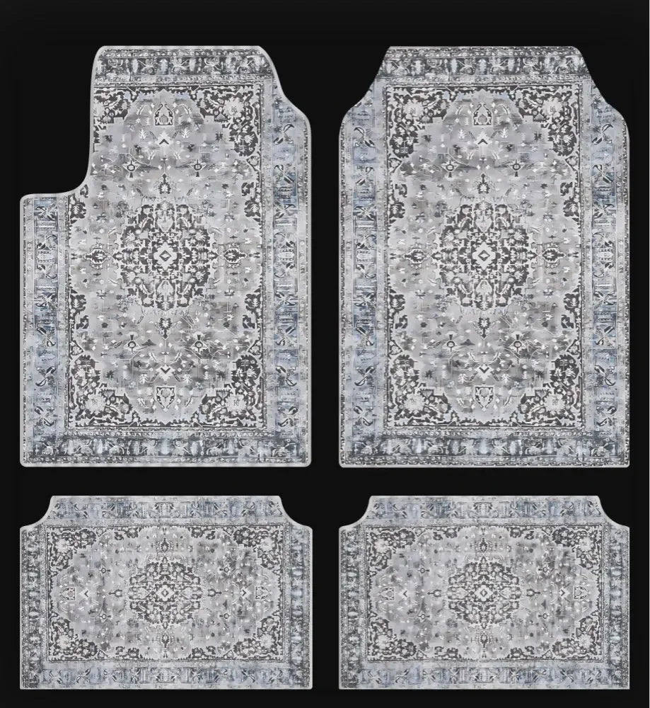 Set of Bohemian Style Floor Mat Universal Size Car Foot Mat American Retro Rugs for Bedroom Home Anti-slip Soft Rug
