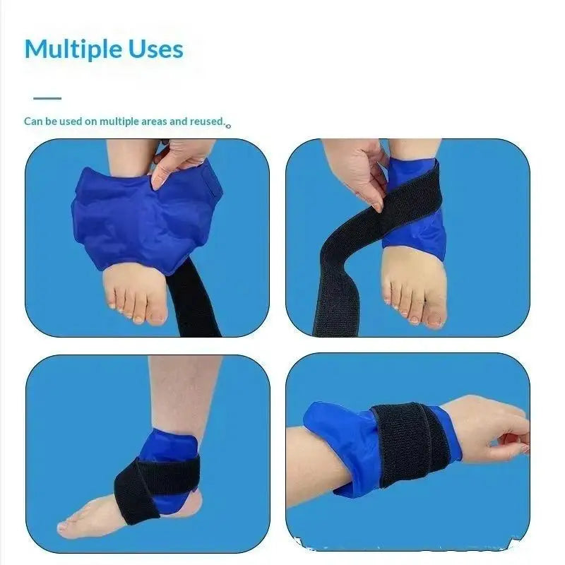 New Knee Ankle Ice Pack Wrap Ice Pack Reusable Hot Cold Compress 360 Degree Cooling Foot Knee Brace Care Tool