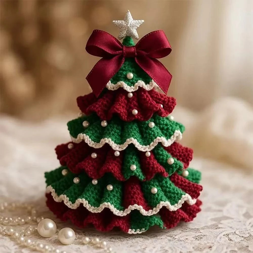 1pc Crochet Christmas Tree Kit - Handmade Holiday Decoration Set, Perfect for Christmas Party Decorations, Christmas Decorations