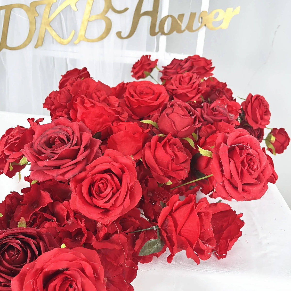 2m red rose Artificial Green Plants Flower Row Runner Wedding Backdrop center Flower ball Decor Floral Wall Party showcase Props
