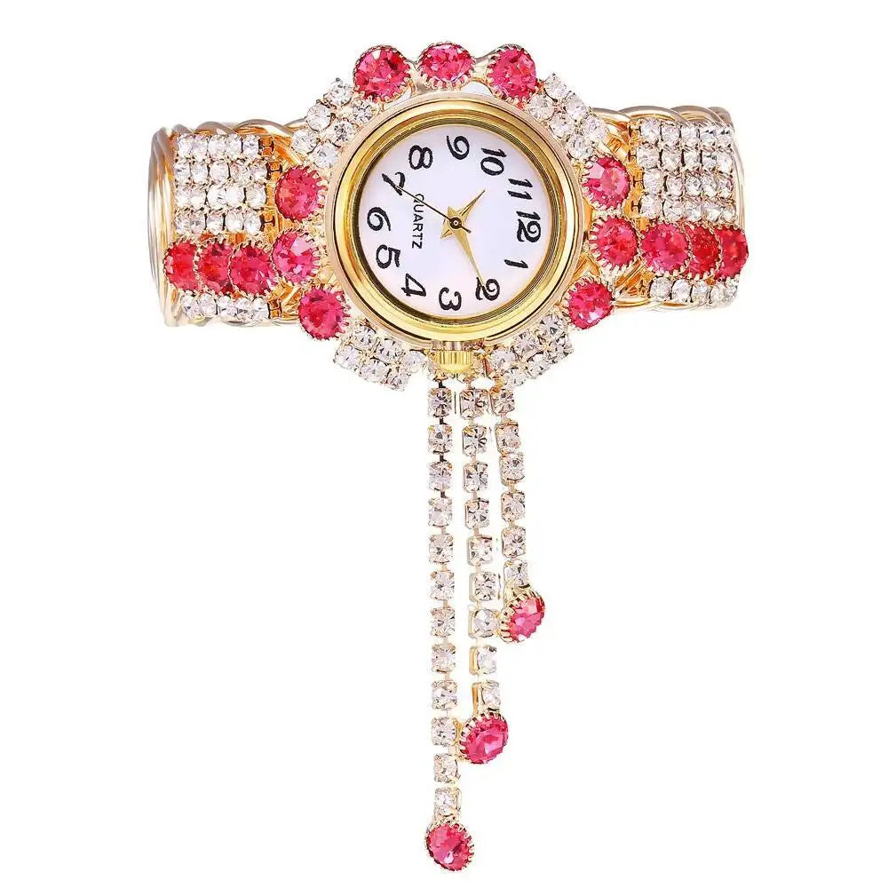 Luxury Rhinestone Women Quartz Watch Fashion Adjustable Bangle Ladies Wristwatch Reloj Mujer