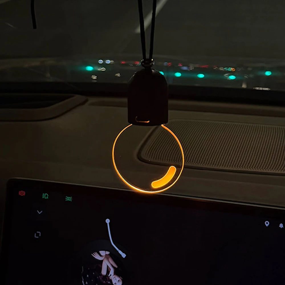 Car Rearview Mirror Ornament Hanging Decor Retro Small Car Light LED Bulb Atmosphere Lamp for Car Interior Decoration