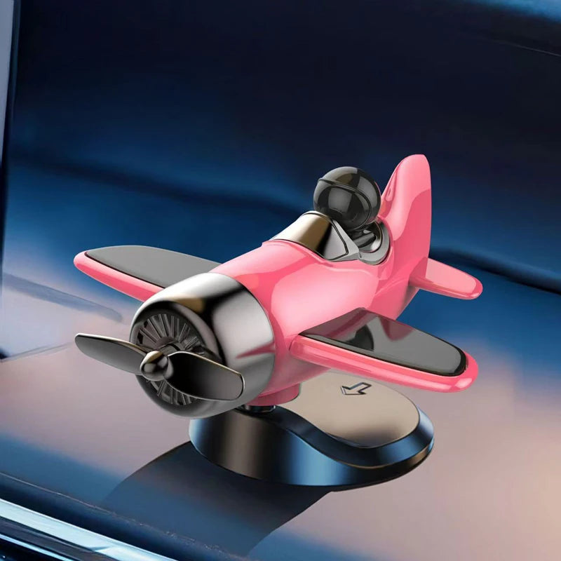 Solar Powered Rotating Airplane Car Dashboard Ornament 360° Auto Spin Decor Airplane Ornaments Car Interior Decoration