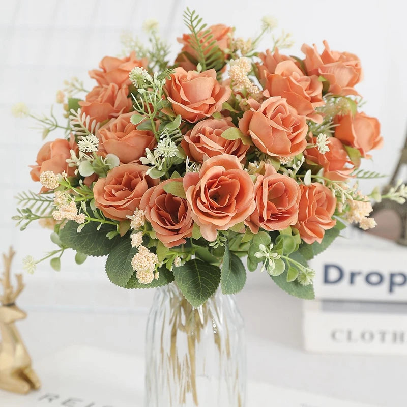 1/3Pcs Rose Artificial Flowers Bouquet Fake Flower for Home Room Decor Garden Wedding Marriage Decoration Bride Bouquet Ornament