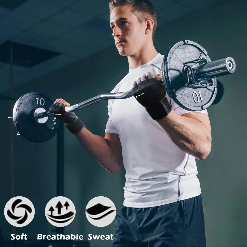 WIinmax Half Finger Fitness Gloves Palm Protect Non-Slip Weightlifting Dumbbell Horizontal Bar Training Gloves Gym Equipment
