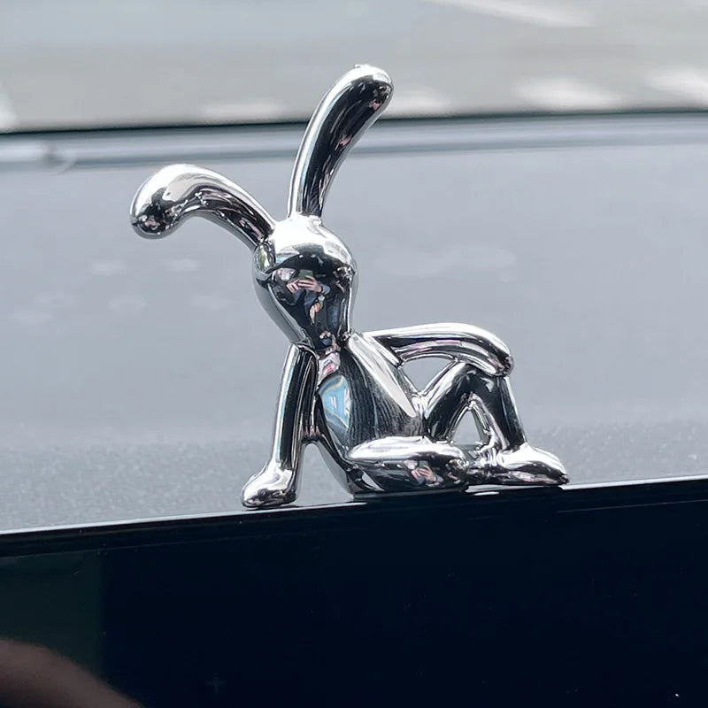 Cute car interior decoration fashion rabbit cartoon animal center console dashboard decoration ornaments car accessories
