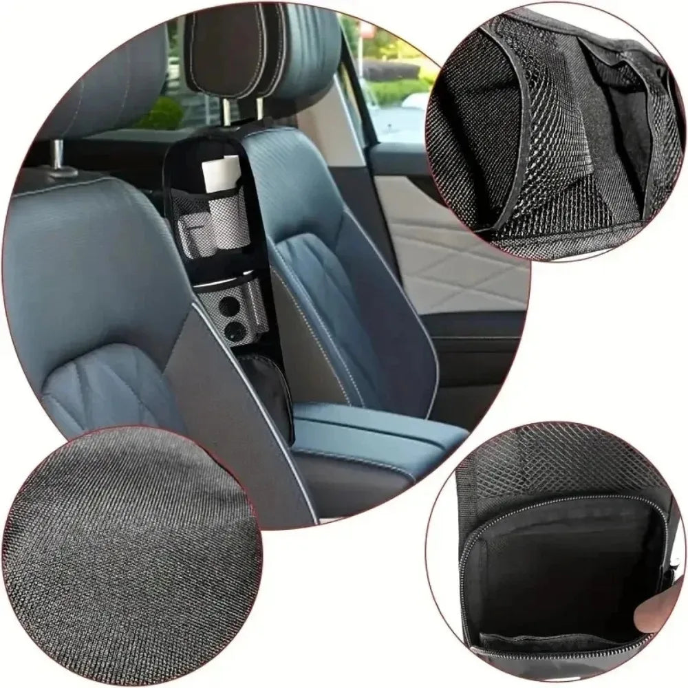Universal Car Seat Side Hanging Storage Organizer Bag Multifunctional Vehicle Mesh Pocket Hold Car Interior Accessories