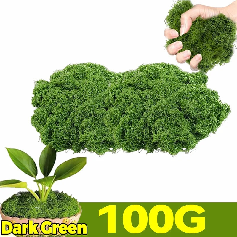 Artificial Green Plants Eternal Life Moss DIY Craft Faux Preserved Plant Moss Lawn Mini Landscape Fake Grass Plant Potting Decor