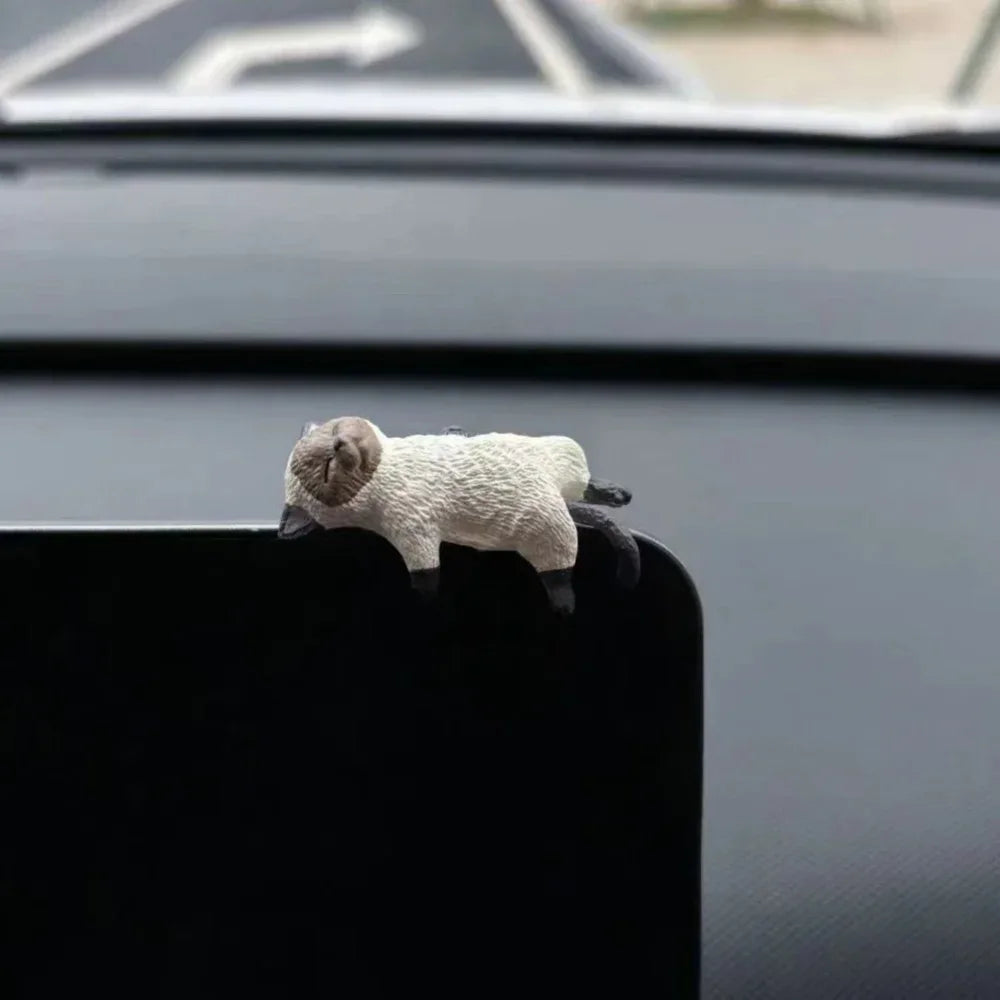 Funny Sleeping Cats Car Dashboard Ornament Adorable PVC Decoration For Car Interior Funny Dashboard Figurine Auto Accessories