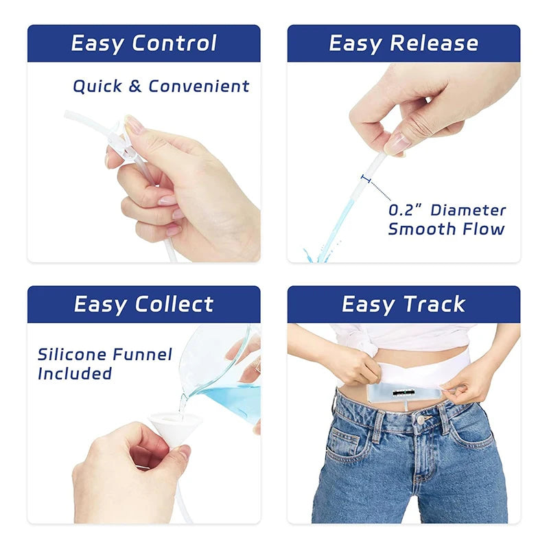 Urine Test Complete Kit with Adjustable Belt Silicone Funnel Temperature Test Strips for Hospital Home Use Medical Diagnostic