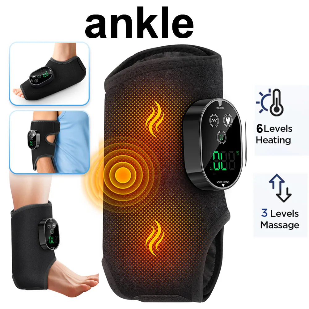 Heating Ankle Massage Belt Electric Hot Compress Vibration Massage Foot Ankle Guard Band Carpal Wrap Support Brace