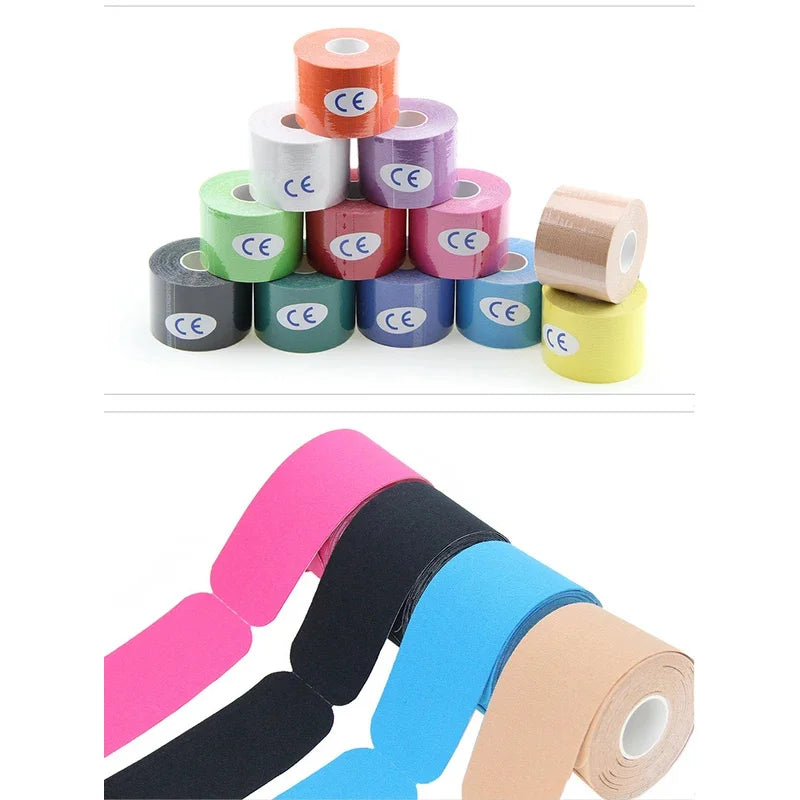 Colorful Kinesiology Tape Muscle Patch Athletes Elastic Water Resistant Kinetic Kinesiology Tape For Knee Pain Shoulder Muscle