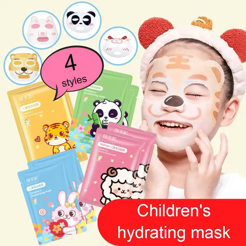 1/5PCS Children's Fruit Cartoon Mask Hydrating Moisturizing Gentle Nourishing Cartoon Animal Face Mask Stickers For Kids