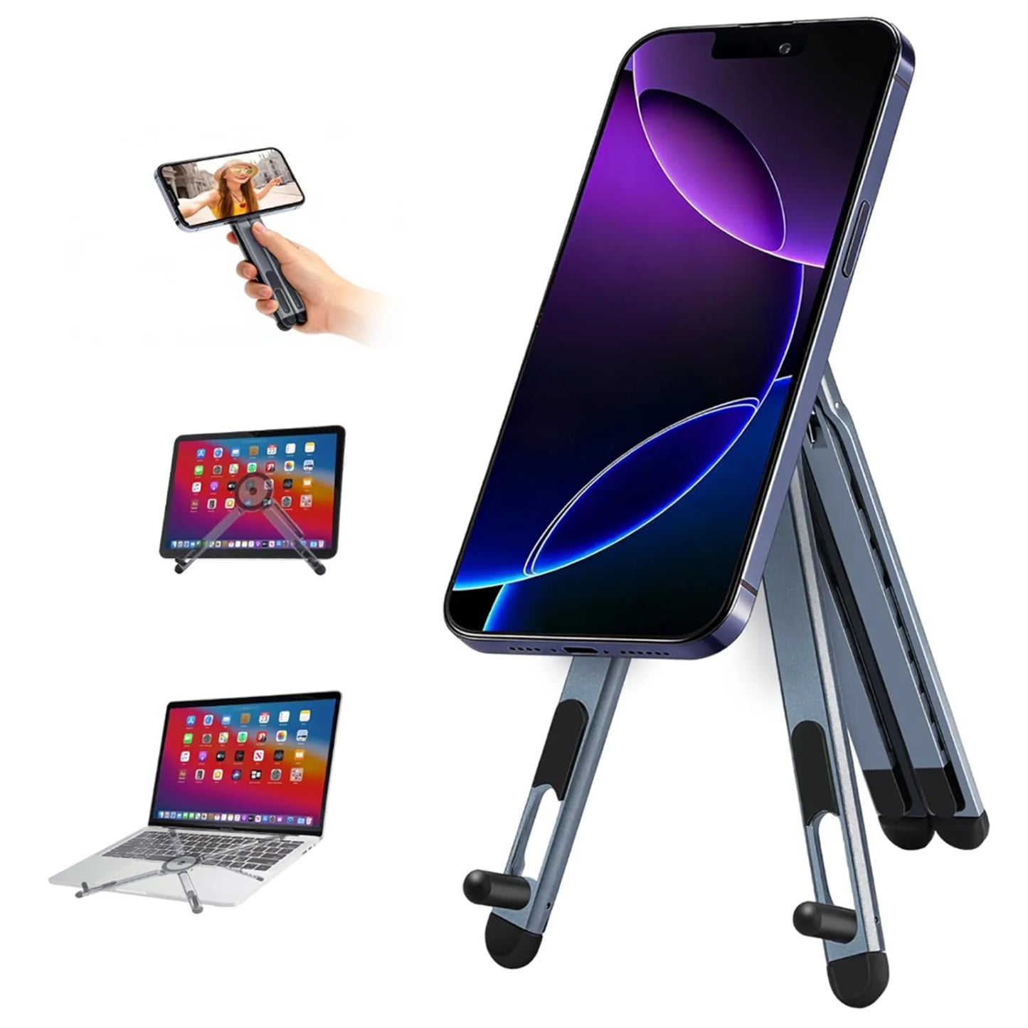 All-in-One Foldable Magnetic Stand: For Phone, Tablet & Laptop