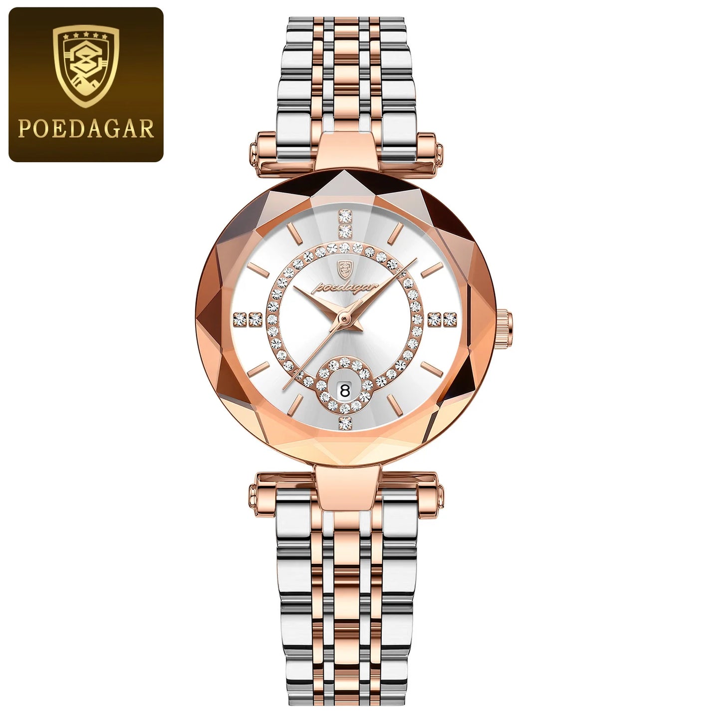 POEDAGAR Luxury Brand Women's Watches Waterproof Stainless Steel Date Ladies Wristwatch Fashion Elegant Quartz Woman Watch Reloj