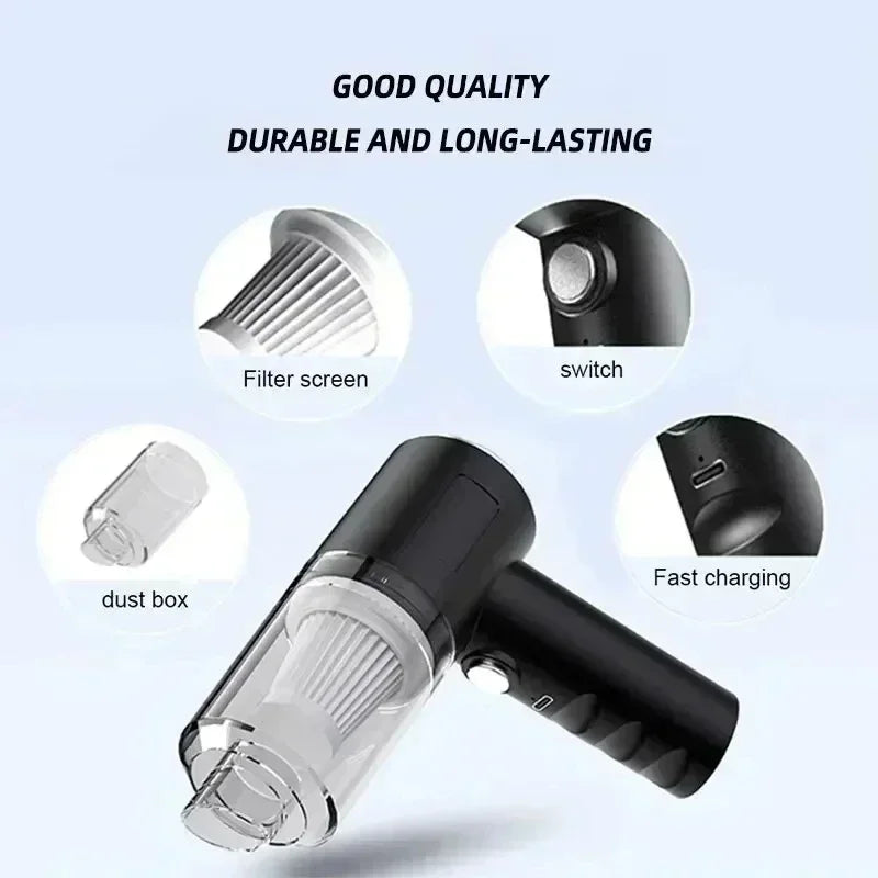 2900000PA Wireless Car Vacuum USB Charging 1200mAh Wet Dry Dual-use Cleaner Cordless Handheld High-power Vacuum Cleaner 2026﻿
