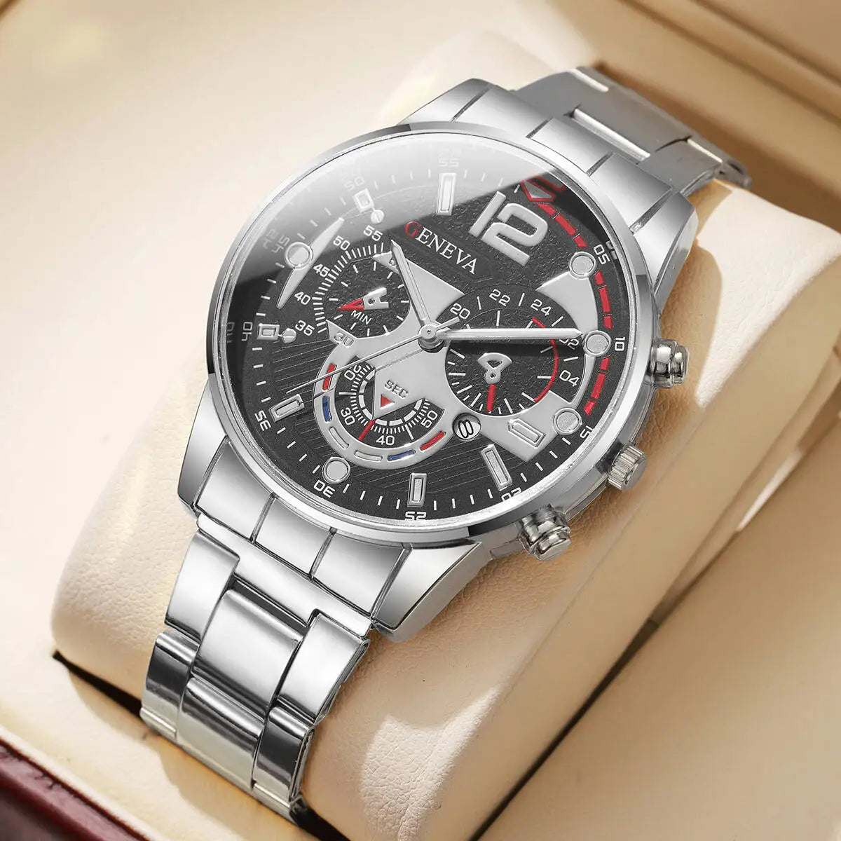Fashion Men Business Watches Luxury Analog Quartz Wristwatches with Calendar for Men Clock Reloj Hombre（Without Box）