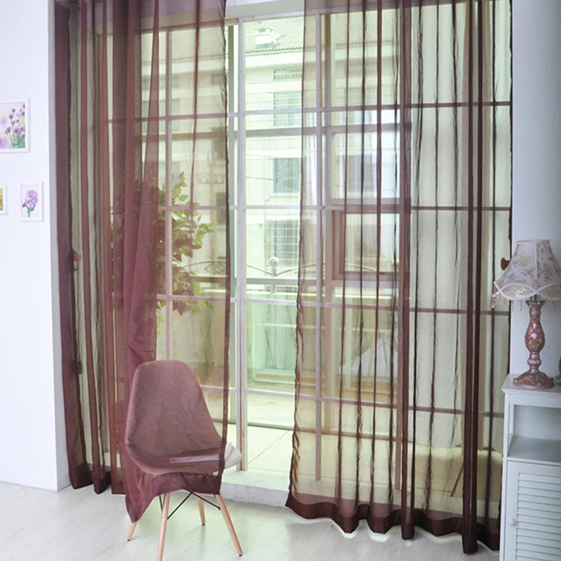 Transparent Window Gauze Solid Color Wedding Glass Gauze Household Products Light Luxury Style Easy To Install Curtains