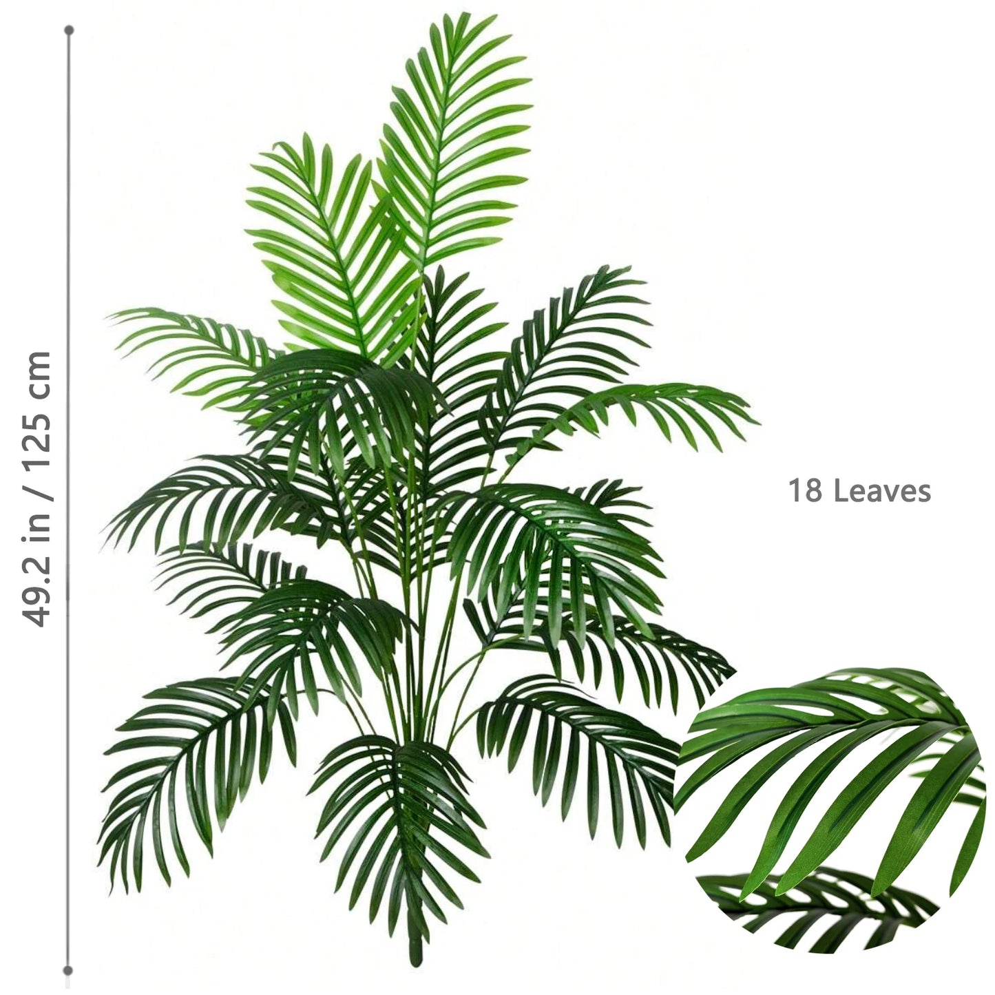 52-145cm  Artificial Palm Tree Tropical Fake Plant Green Plastic Palm Leaf Branches Suitable for Home Garden Decoration