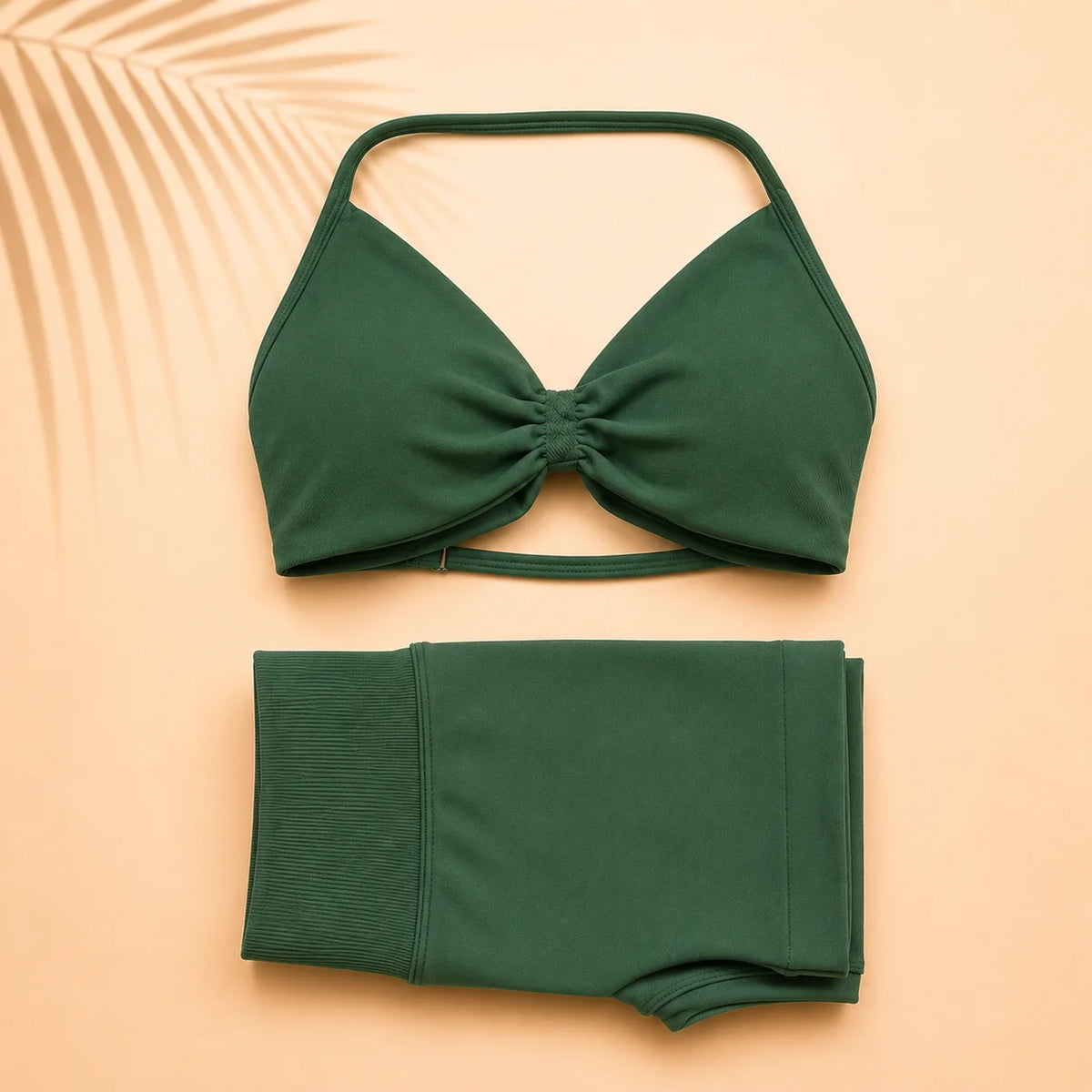 Women Yoga Set Ruched Sports Bra High Waist Shorts 2 Piece Workout Outfit Gym Fitness Activewear Seamless Training Set