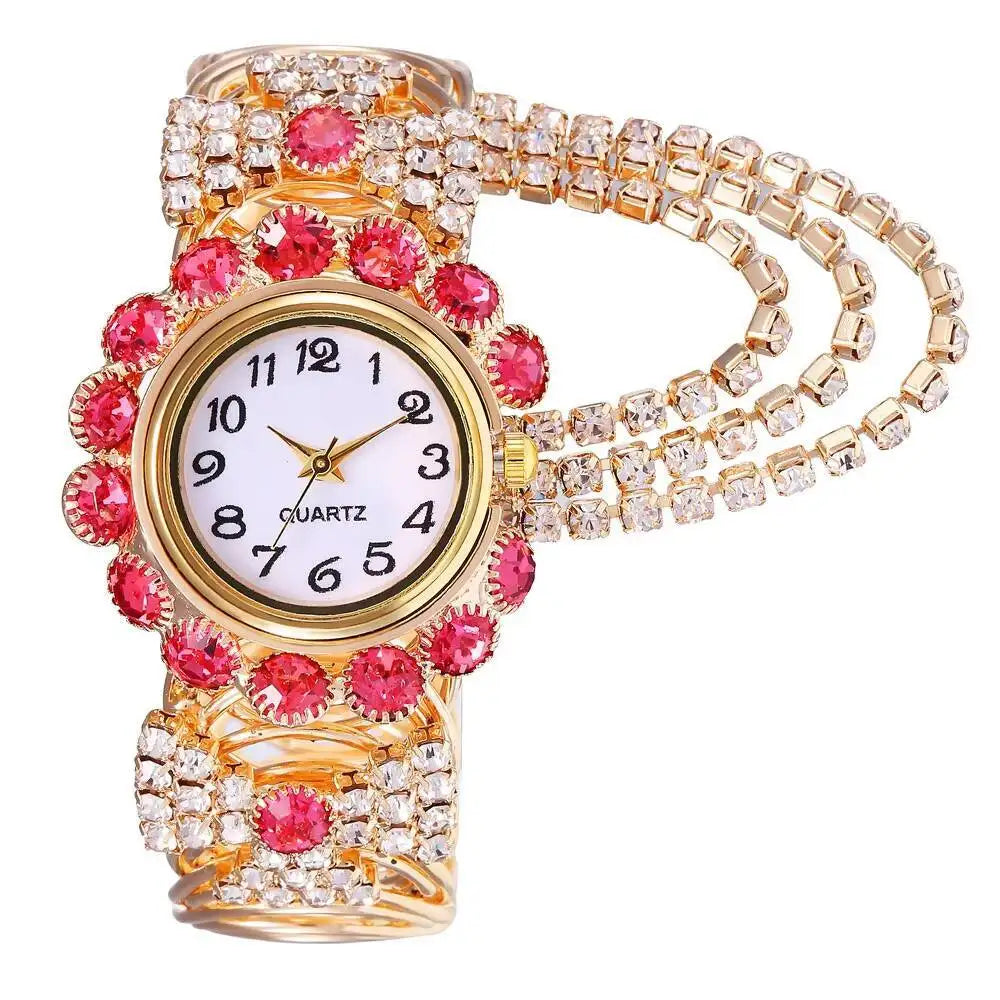 Luxury Rhinestone Women Quartz Watch Fashion Adjustable Bangle Ladies Wristwatch Reloj Mujer