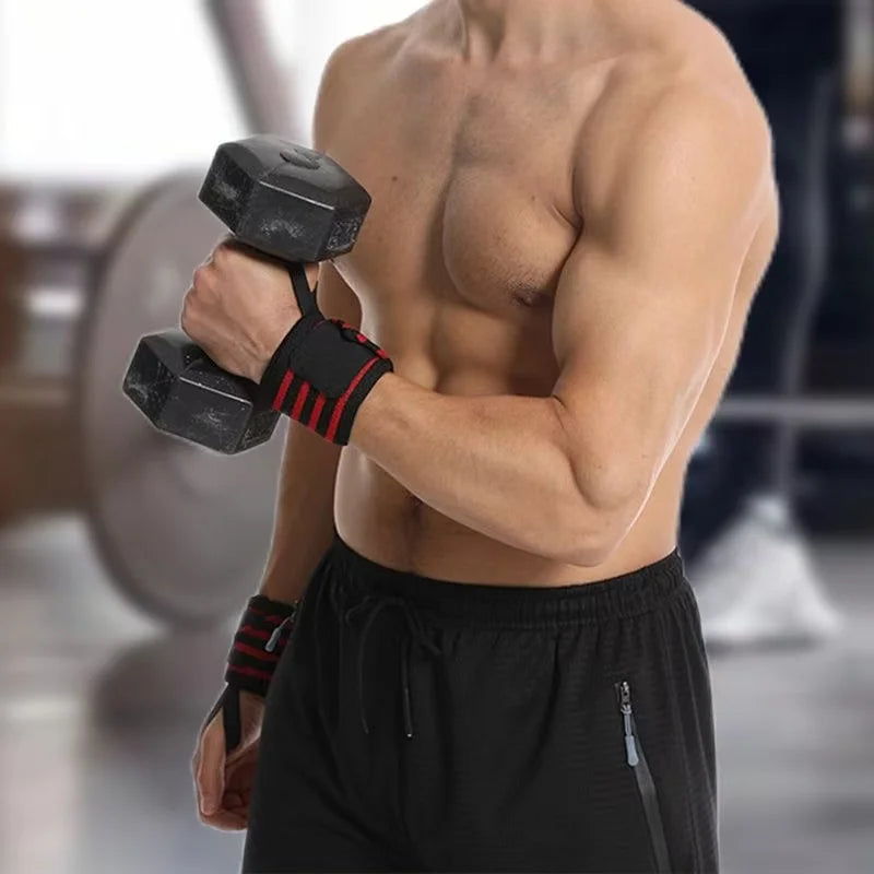 2 PCS Outdoor fitness Wristband Wrist Support Weight Lifting Gym Training Wrist Support Brace Straps Wraps Crossfit Powerlifting