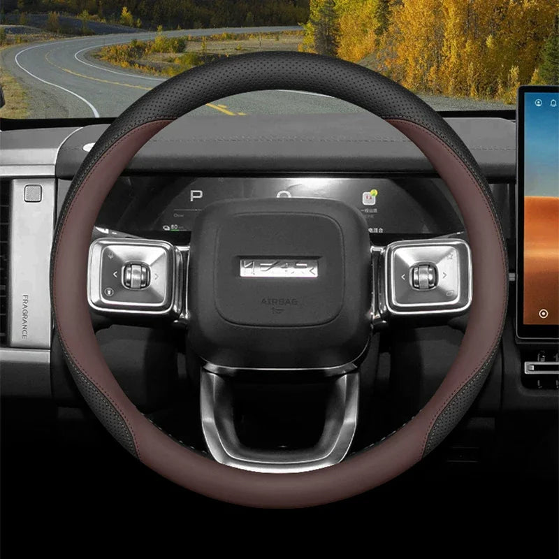 High Leather Braid on Car Steering Wheel Cover Wrap for Chery iCAR V27 ,anti-slip Wear-resistant Auto Decoration Accessories