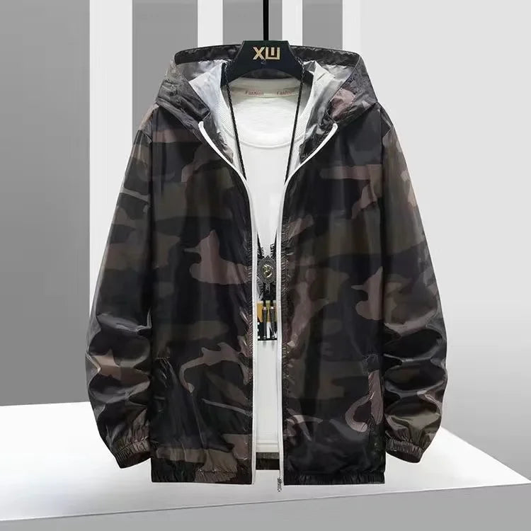 Men Women Running Sportswear Beach Hooded Clothes Couple Jackets Camouflage Transparent Sunscreen Coat  Camo High Quality Clothe