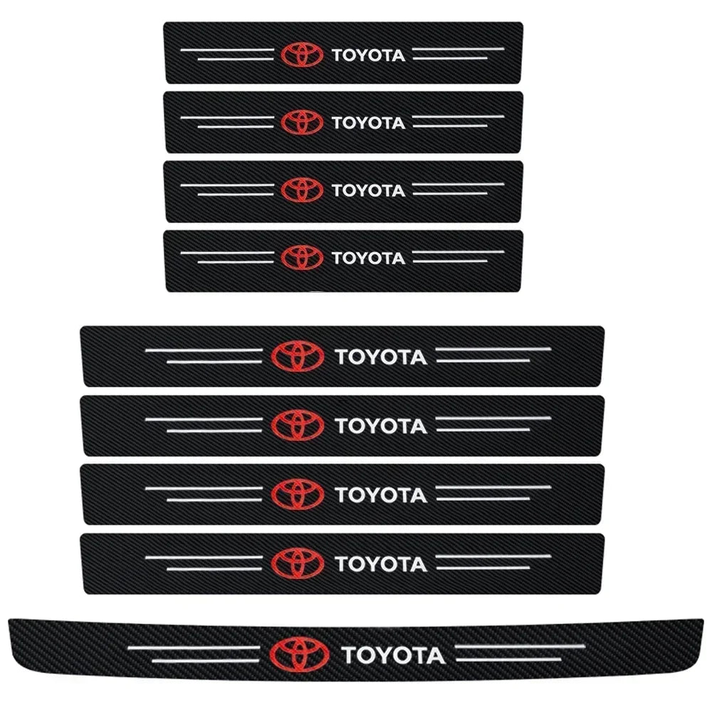 Car Threshold Strip Carbon Fiber Sticker Car Door Sill Protector Accessories For Toyota Rav4 Yaris Prius Avensis Corolla Camry
