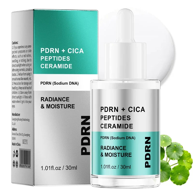 Korean Salmon PDRN & Copper Peptide Face Serum,Centella Asiatica Hydrating Repair Essence, Lightweight Glow Moisturizer All Skin