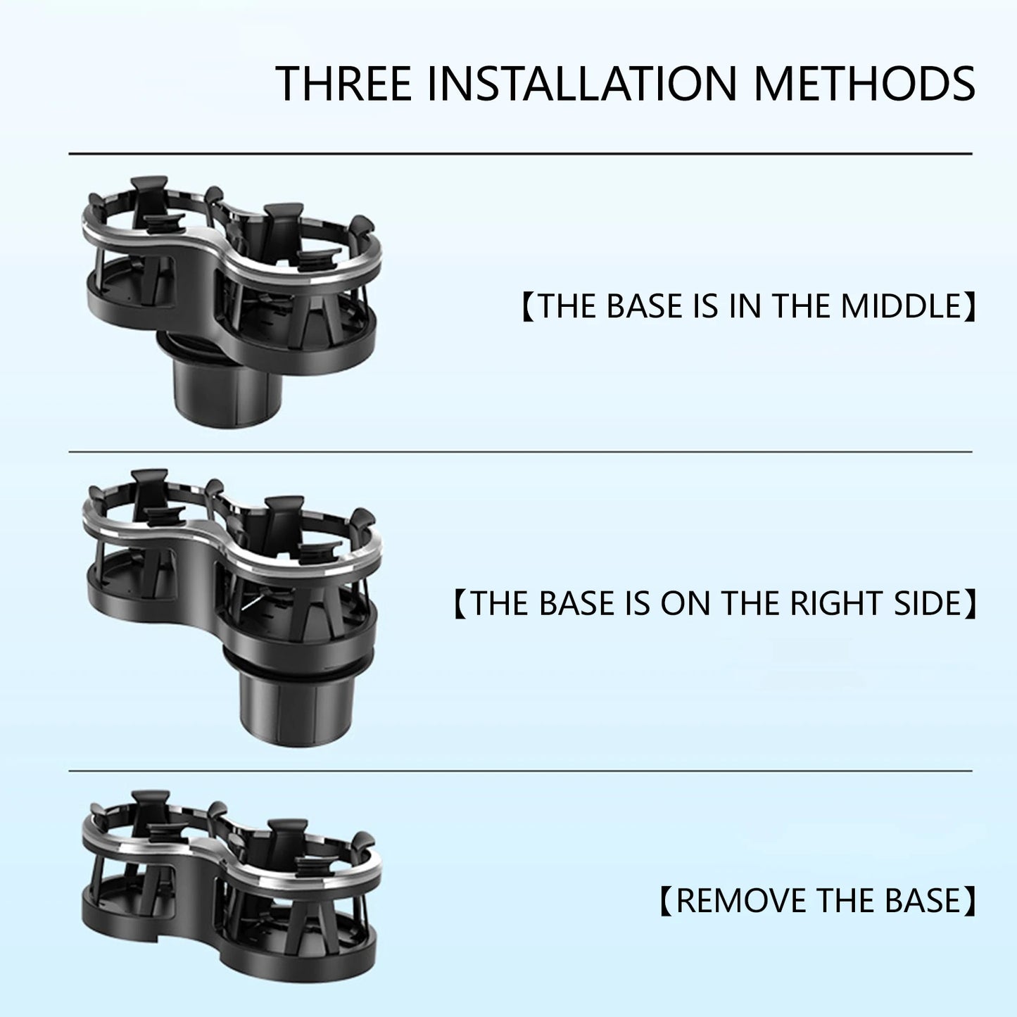 Double Car Cup Holder Expander Durable ABS 2-in-1 Beverage Organizer for SUV Truck Universal Fit Space Saving Accessories