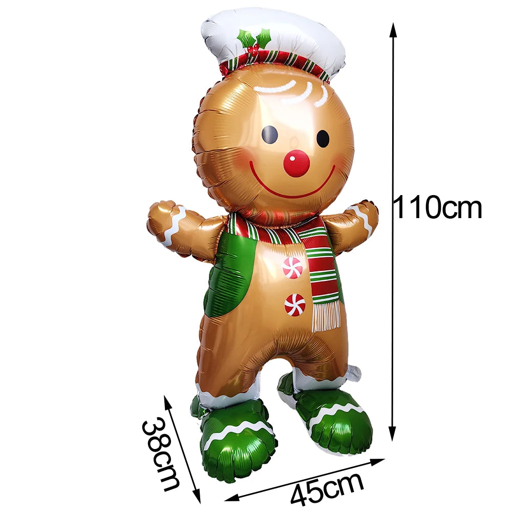 Standing Christmas Santa Claus Foil Balloon Christmas Tree Street Light Balloons Christmas Home Indoor Party Decorations New Yea