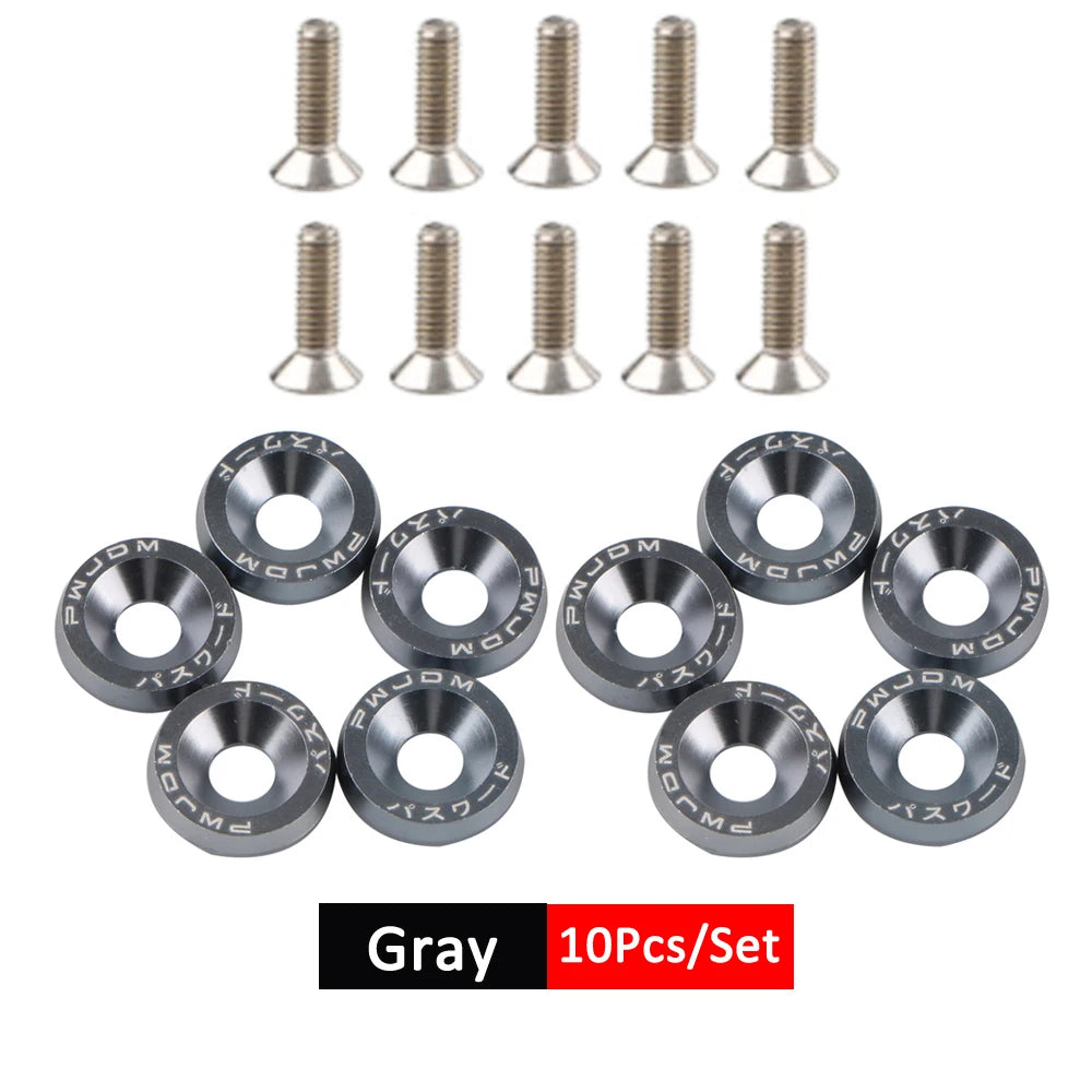 1Set Billet Aluminum Fender Bumper Washer Bolt Engine Bay Screw Dress Up Kit JDM M6x20mm Bolts  2026   NEW