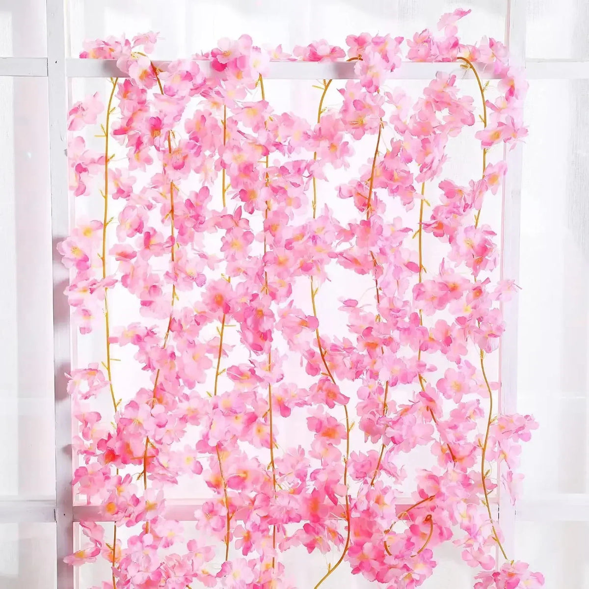 1-10PCS 180cm Artificial Cherry Blossom Garland Fake Flower Vine Wall Decoration Wedding Party Backdrop DIY Home Garden Decor
