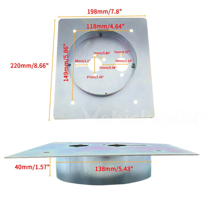 30/40/60mm Air Diesel Heater Upgraded Base Mounting Bracket Floor Plate For Eberspacher Webasto Car Truck VAN Camper Silver