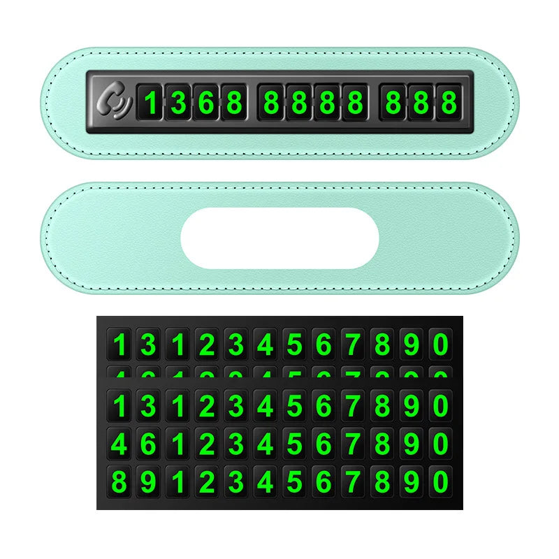 PU leather Car Phone Number Card Temporary Parking Card Plate Telephone Number Car Park Stop Automobile Accessories Car-styling