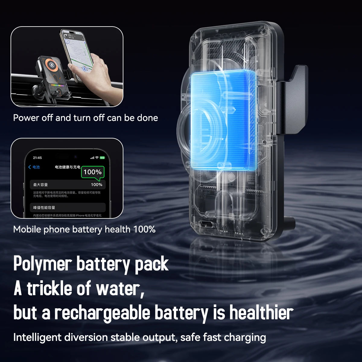 15W Wireless Charger Smart Induction Rotating Universal Car Mobile Phone Holder Air Outlet Clip For iPhone Samsung Xiaomi Huawei